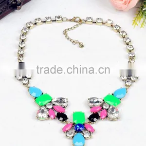 Simple Women Multicolor Resin Chain Link Necklace thumbnail-3