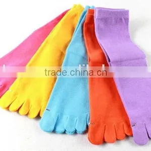 Plain Color 100% Cotton Socks Five Toe Socks thumbnail-4