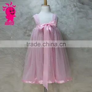 2015 Latest Girls Fashion Clothing Evening Dresses Pink Baby Girls Party Dress Design Girls Chiffon Dresses With Bowknot thumbnail-1