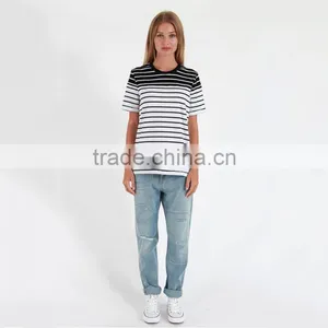 Summer Fashion Blank Striped t Shirt Female t Shirt for Hot Sale thumbnail-3