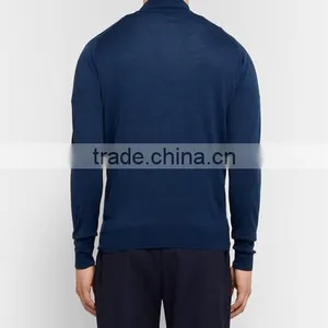 Customed Manufacturing Zipper-Up Navy Blue Sweater Men Pullover Sweater thumbnail-3