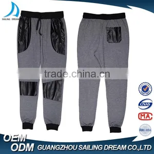 2016 High Quality Light Grey Patch Design Mens Jogger Sweat Pants for Men thumbnail-4