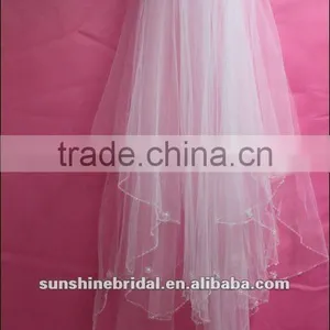 Fashional Beaded Edged Wedding Bridal Veil thumbnail-1