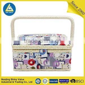 Large Aquare Woven Fabric Basket For Sewing Needlework At Home By Hand thumbnail-2