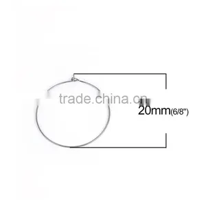 Custom Bar Accessories Round Silver Tone Stainless Steel Wine Glass Charms thumbnail-2