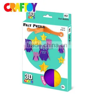 Factory Price DIY Puzzle Craft Toy Kit Owl Mobile 3D Felt Puzzle thumbnail-1