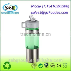 Ice Sticker Plastic Sport Water Bottle, Flip Straw Lid thumbnail-6