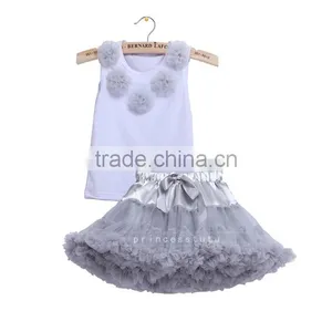 Cute Style Baby Girls Skirt Set Baby Clothes Set Wholesale Chiffon Pettiskirt Tutu for Childern thumbnail-1