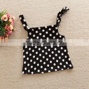 Dots Printed Summer Sleeveless Cotton Baby Tops thumbnail-1