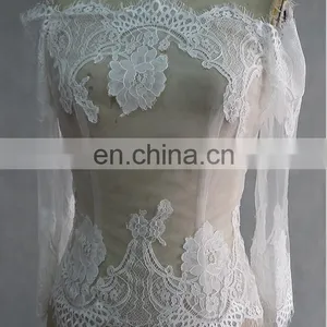 Plus Size Lace Up Back Short Sleeve Lace Applique Off Shoulder Lace Top thumbnail-1
