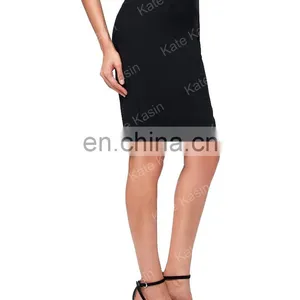 Kate Kasin Occident Women's Solid Color High Stretchy Hips-Wrapped Pencil Skirt 24" KK000277-1 thumbnail-3