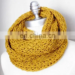 Knit Scarf Acrylic Knit Infinity Scarf Wave Knit Scarf thumbnail-1