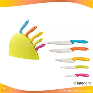 5pcs Cutting Board Plastic Handle Kitchen Knife,chefs Knives thumbnail-1