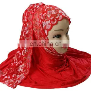 Women's Casual Party Wear Stole Hijab Scarf With Net Embroidery 2017 thumbnail-2