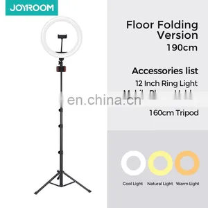 JOYROOM Video Live Streaming 8 10 12 Inch Cell Mobile Phone Holder Selfie Stick Tripod Led Circle Tiktok Ring Light Stand thumbnail-5