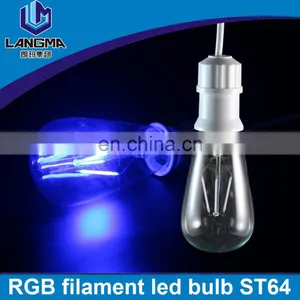 dc 24v RGB Filament Edison Led Bulb St64 E27 Vintage Lamp 12v Led 2w/4w/6w/8w thumbnail-4