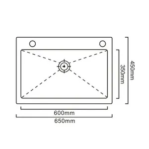 Guangdong Dongyuan Kitchenware 650×450×225mm POSCO SUS304 Stainless Steel Single Bowl Overmount Handmade PVD Kitchen Sink (DY-D6545HJ) thumbnail-2