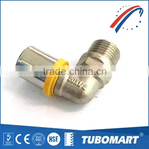 90degree Male / Equal / Female Pipe Elbow Brass Elbow Fittings Used for Floor Heating thumbnail-1