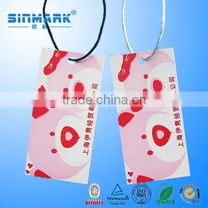 High Effect Customized Brand Name/logo Garment Paper Hang Tags With Ribbon String thumbnail-2