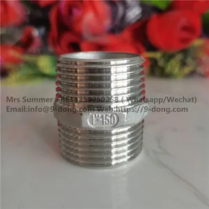 Carbon Steel Stainless Steel 304 304L 316 316L Low Pressure Casting Fittings Thread Connector Hex Nipple thumbnail-1