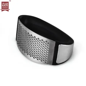 Kitchen Accessories Home and Kitchen Gadgets Customized Stainless Steel Garlic Press Rocker Garlic Mincer Crusher and Peeler thumbnail-2
