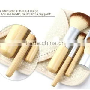 Face Use Beauty Brush Kit 4pcs With Bamboo Handle for Traveling thumbnail-2