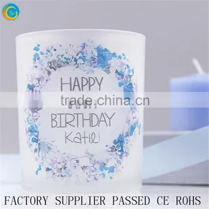 Floral Printed Glass Votive Personalised Wedding Patterned Candle Holder Set thumbnail-1