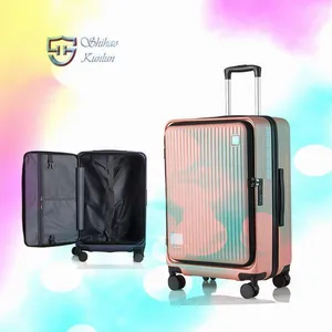 Portable Lightweight Luxury Spinner Suitcases Luggage Set 4 Wheels Hard Side Waterproof Trolley With Lock thumbnail-5
