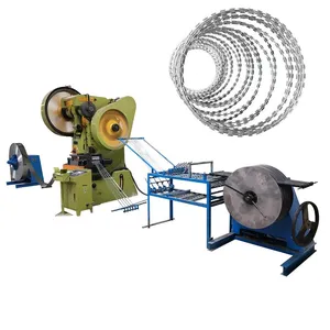 Factory Barbed Wire Mesh Making Machine Concertina Mesh Fence Razor Barbed Wire Machine thumbnail-1