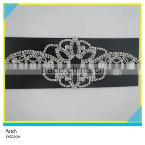 Rhinestone Cup Chain Jewelry Applique Sew on Glass Stone Chain Trimming Patch 6x21.5cm thumbnail-5