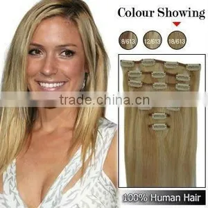 Top Quality Blonde Remy Clip Hair Extensions thumbnail-1
