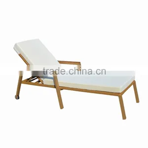 Wicker Teak Handrails With Wheels Rattan Product Modern Outdoor Lounge Chair thumbnail-2