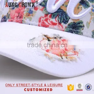 Plain Cotton Twill Flower 6 Panel Baseball Cap thumbnail-6