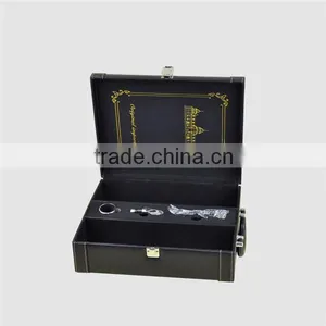 Wholesale 2 Bottles Fancy With Tools Leather Wine Boxes thumbnail-2