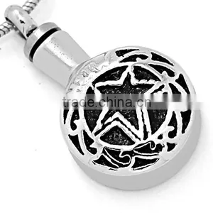 Custom Deisgn High Quality Five-pointed Star Enamel Black Cremation Jewellery-Memorial Ash Urn Pendant Keepsake Jewelry thumbnail-1