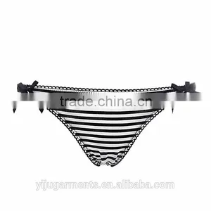 New Product Fashionable Sexy Lady Black Bow Tie Sexy Cotton Hot Women Panty Hispter Underwear thumbnail-1