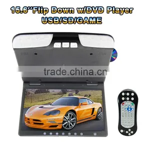 15.6 Inch TFT LCD Roof Mount Monitor With DVD Player Built-in IR For Wireless Headphone thumbnail-1