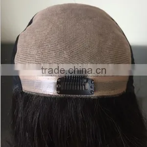 Express Wholesale Factory Direct Price 1B# 14" 100% Brazilian Human Hair Silk Forehead Full Hand Tied Wig thumbnail-5