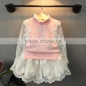 2016 Fashion Low Price Flower Low MOQ European Style Baby Hand Made Sweaters thumbnail-4