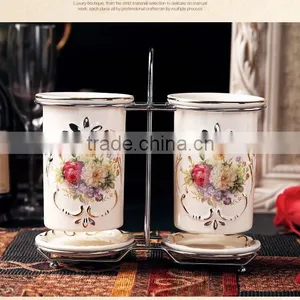 2016 Delicated Bulk Ceramic Chopsticks Spoon Fork Holder and Metal Rack Decor thumbnail-3