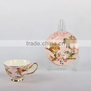 200ML Personalized Fine Bone China Porcelain Tea Coffee Cup and Saucer Sets thumbnail-4