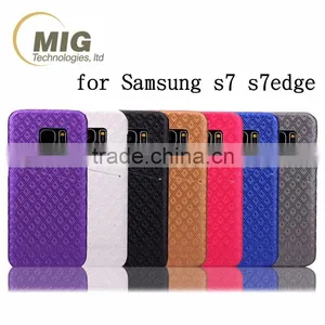 Diamond Pattern Oil Side Skin Leather PC Hard Case With Card Slot for IPhone 6S 4.7 5.5 Phone Case thumbnail-1