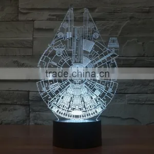 7 Color Changing Space Ship 3D Led Light thumbnail-2