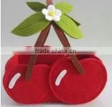 Felt Red Cherry Funny Christmas Gift Basket thumbnail-1