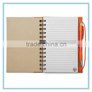 Wholesale Office and School Supplies Imprint Kraft Paper Cover Spiral Note Book With Pen thumbnail-5