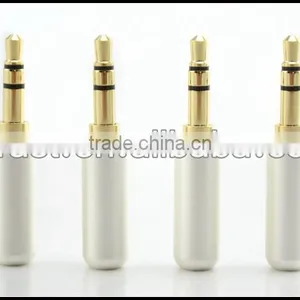 Audio Gade OEM Hi End Gold Plated 3.5-W Gold Plated 3.5MM Stereo Plug Male Headphone Terminal White thumbnail-1