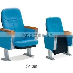 Blue Fabric Metal Armrest Auditorium Chair Wooden Conference ChairCY-265 thumbnail-1