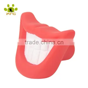 Pet Chew Trainning Teeth Shape Toys Smile Red Toy Plastic Teeth for Dog Playing Toys Pet Vinyl Toy Dog Teeth Toy thumbnail-1