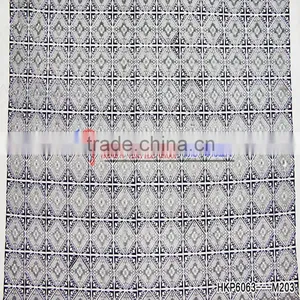 Latest African Lace Ffabric White Polyester Mesh Mlik Silk Thread With Geometric Element Fashion Style thumbnail-4