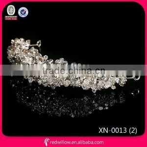 Topwedding USABride Silver Rhinestone Handmade Beads Tiara Crown Bridal Tiara thumbnail-1